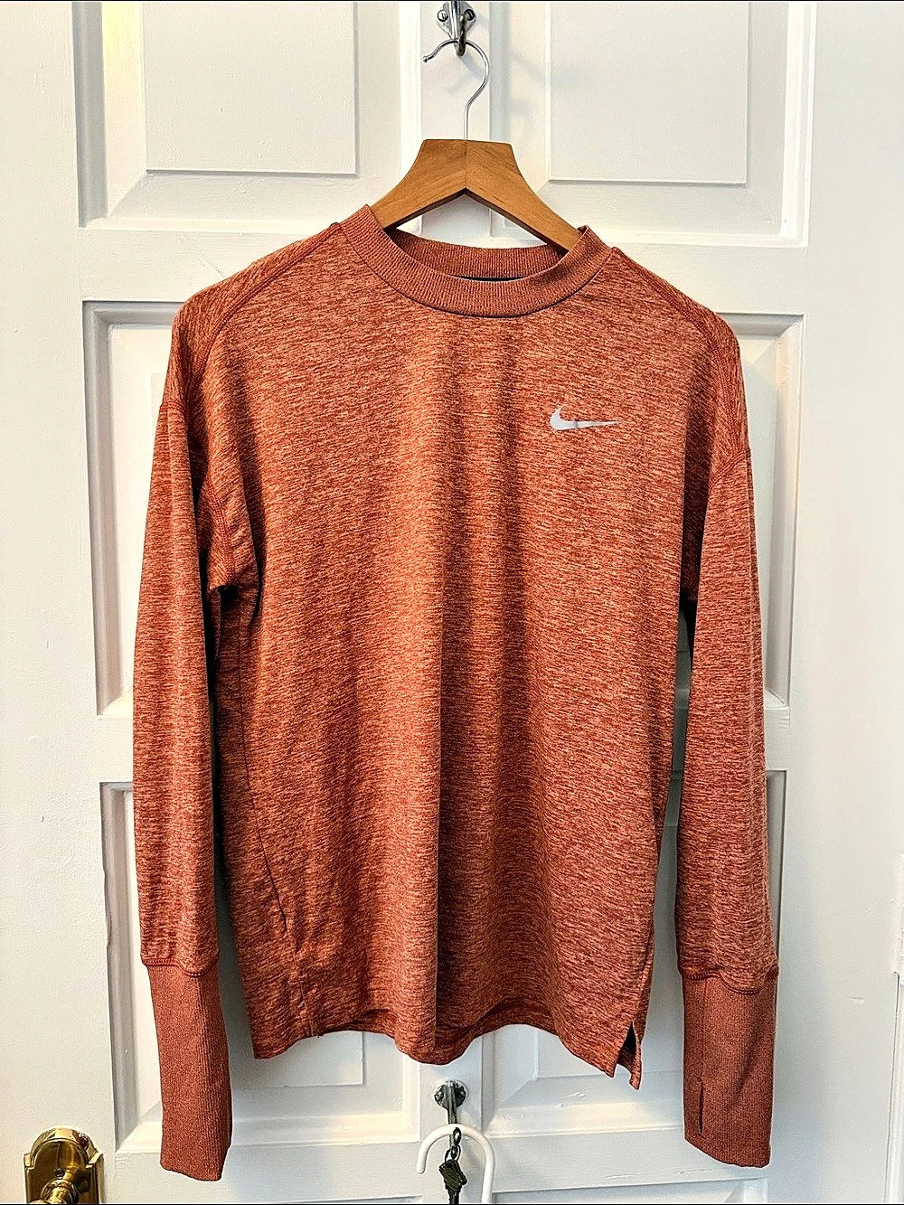 Nike Dri-FIT Running Long Sleeve Running Shirt Orange Size Medium
